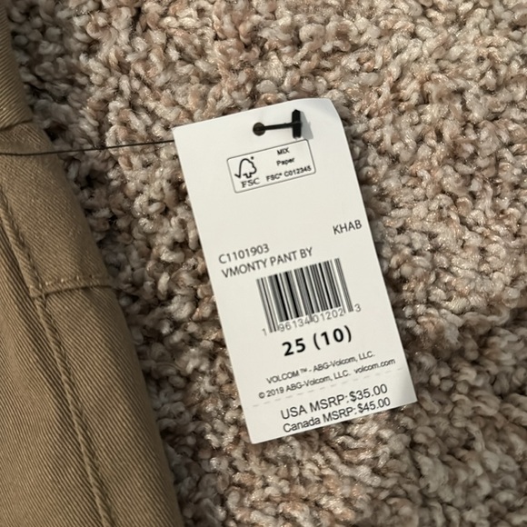 Boys Volcom Frickin Modern Khaki Stretch Pants. Size 25/10 - Picture 2 of 2